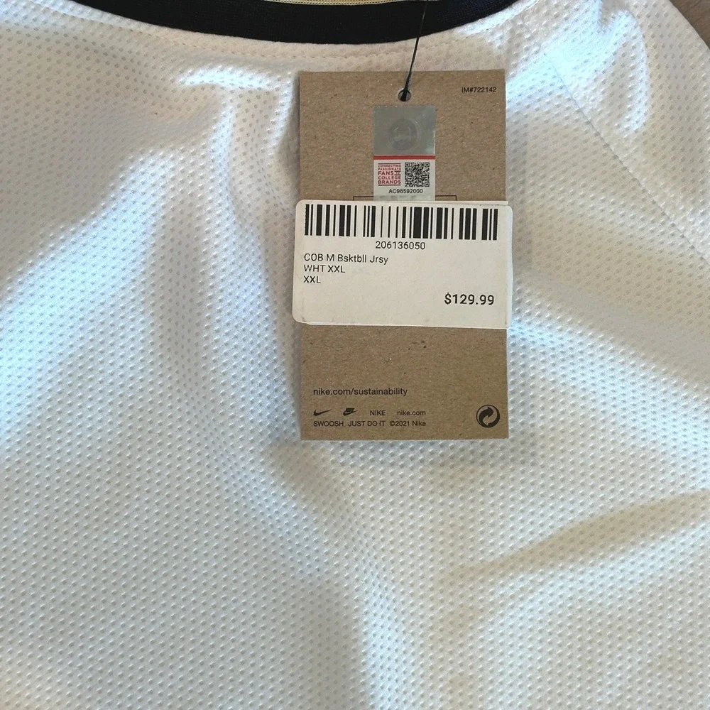 Colorado Buffaloes Nike Basketball Jersey Mens 2XL White Buffs 4 Dri-FIT *NEW*